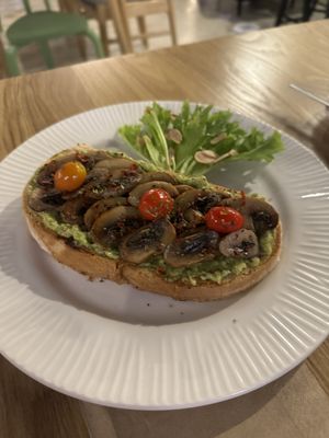 Vegan Avocado Mushroom Toast #Veganuary at The Gather Yard in Pahang