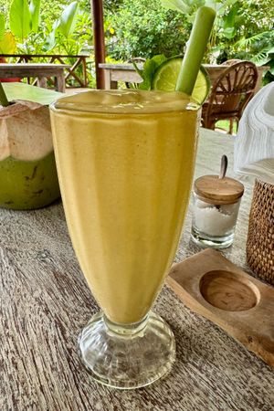  Vegan mango lassi made with coconut milk   at The Shala Bali in Ubud
