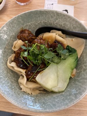 ‘Biang Biang, tofu and shiitake’ freshly pulled noodles  at Mamma Bao - Adalbertstraße in Munich