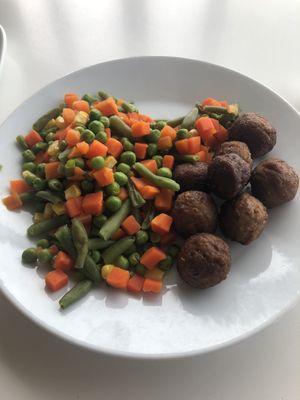 Plantballs with veg  at IKEA  in Abu Dhabi