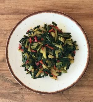 Roasted local wild leek at Litea in Mugla