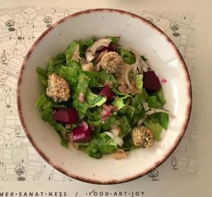 Breaded Lentil and Tofu Salad at Litea in Mugla