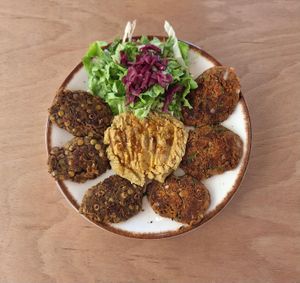 Vegetable köfte like vegan meat balls at Litea in Mugla