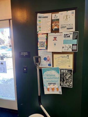 Community bulletin board 👍✨ at The Grove Beverage Cafe in Petoskey
