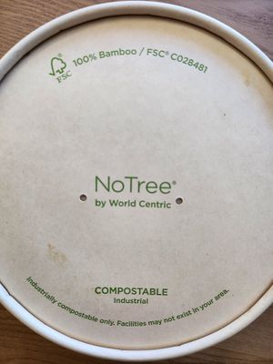 100% bamboo take out bowls ♻️ at The Grove Beverage Cafe in Petoskey
