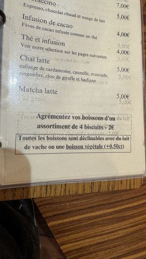 Supplément lait végétal   at L'éclat Chocolaterie in Greoux-les-bains