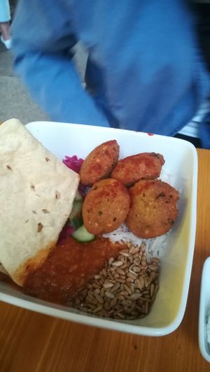 vada falafel bowl at Goura Pakora in Berlin