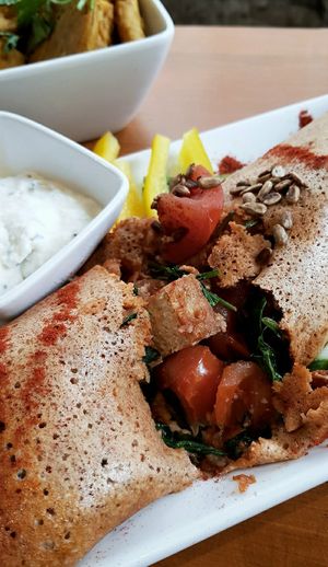 Mumbai Dosa filled with veggies and tofu at Goura Pakora in Berlin