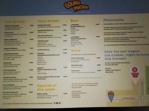 Menu as of 12.9.2020 at Goura Pakora in Berlin