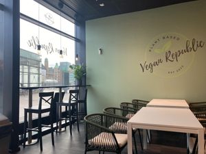 Seating area  at Vegan Republic in Malmo