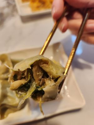 Vegan Shiitake and Bok choy dumplings at Dumpling the Noodle Kirkland in Kirkland