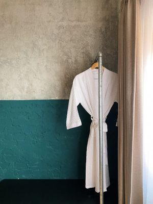 Cosy waffle cotton bathrobes in every room at Sundays at Sundays Boutique Hotel in Phnom Penh