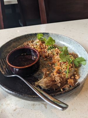 Smoked eggplant at The Hestia Veggie in Vancouver