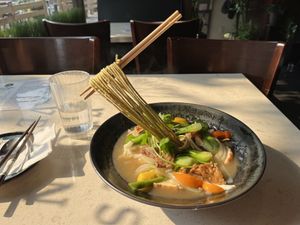 Hestia storm noodle, how cool is that? 😄  at The Hestia Veggie in Vancouver