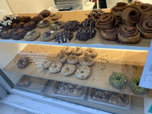 Cookies, Cinnamon buns, donuts and  brownies😋  at Veganista Ice Cream I in Vienna