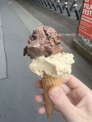 Zotter chocolate and cookies  at Veganista Ice Cream I in Vienna