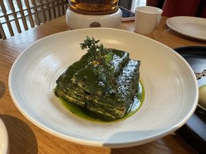 Basil tofu  at Rushisu in Dongguan