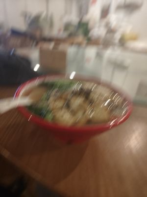 I was too excited, the photo is blurry, trust me it's delicious at Vegetarian Hall - 素食堂解放路店 in Hangzhou