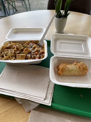 Ma po tofu, noodles, spring roll  at Bodhi Express in Westlake