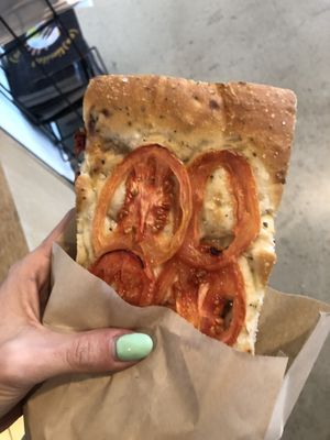 Tomato focaccia !  at Blue Chip Cafe in Vancouver