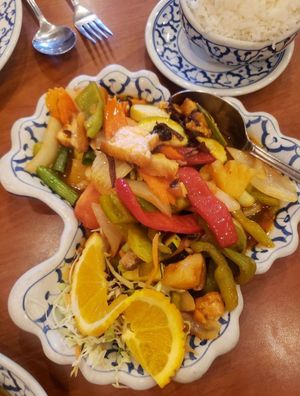 Sweet & Sour Tofu (vegan) at Takieng Thai Cuisine in Fair Oaks