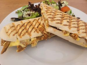 Philly Beefsteak Panini at Pip & Oat in Llandudno