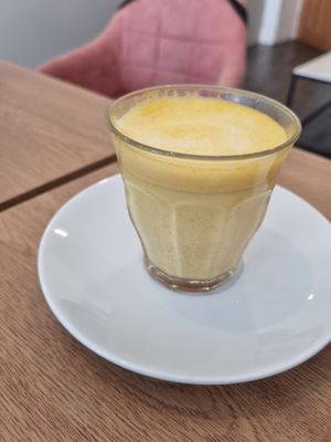 Turmeric Latte at Pip & Oat in Llandudno