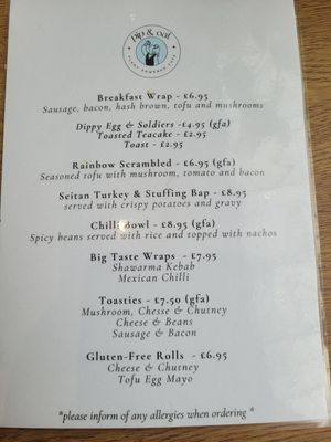 Menu Feb 2025 #Veganuary at Pip & Oat in Llandudno