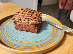 Chocolate Orange Traybake at Pip & Oat in Llandudno