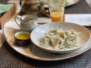 Green peas dumplings - Vegafe, Vilnius  at Vegafe - Totoriu g. in Vilnius