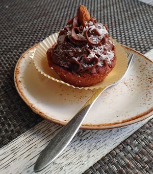 Berry pie with chocolate topping at Vegafe - Totoriu g. in Vilnius