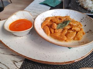 Pumpkin gnocchi at Vegafe - Totoriu g. in Vilnius