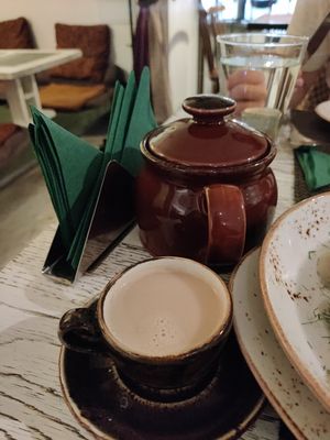Chai tea for two with almond milk at Vegafe - Totoriu g. in Vilnius
