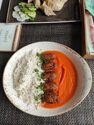 Soy meatballs at Vegafe - Totoriu g. in Vilnius