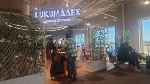 Seating in front of it at ATH - Lukumades in Athens