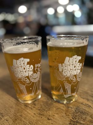 IPA and lager   at Pizza is Lovely in Bristol