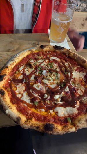 BBQ chickn pizza at Pizza is Lovely in Bristol