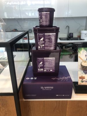 Açai tubs  at Oakberry in Abu Dhabi