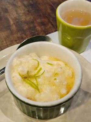 Tapioca and a green juice. Part of the set at Taste and See in Sao Paulo