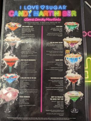 Menu at I Love Sugar in Las Vegas