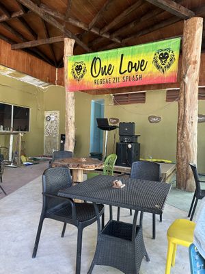 Outsite seating area   at Zilwa Reggae Bar in Praslin