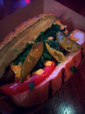 Chicago Dog at Sideburns in Long Beach