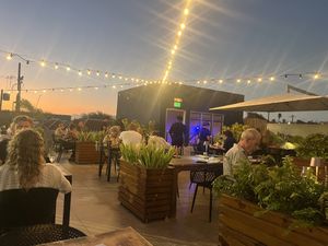 Beautiful rooftop seating area  at Soi95 in Willemstad