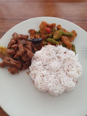 Rice+2items from buffet for 45 baht at Youta Jay Vegetarian - เมตตาอาหารเจ in Muang