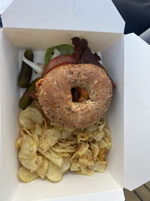 Vegan BLT bagel  at Three Girls on Spring in Charleston