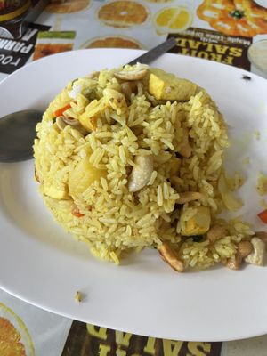 Pineapple Fried Rice with tofu and cashews  at Number 9 Restaurant in Chiang Mai