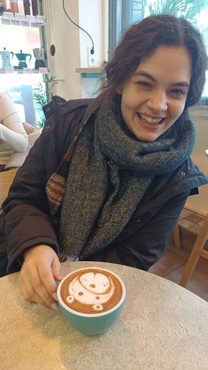look at that cute bear in my hot cocoa!❤️ at Lara Cafè Budapest  in Budapest