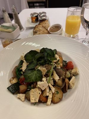  Tofu scramble, toast with almond butterr  at Victoria Café in Toronto