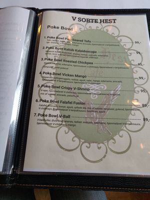 Menu at V Sorte Hest in Copenhagen