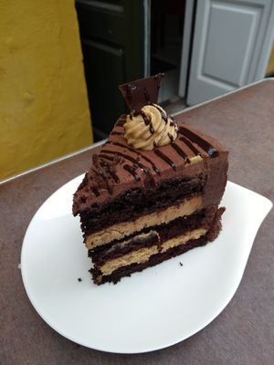 Chocolate-peanut cake at V Sorte Hest in Copenhagen